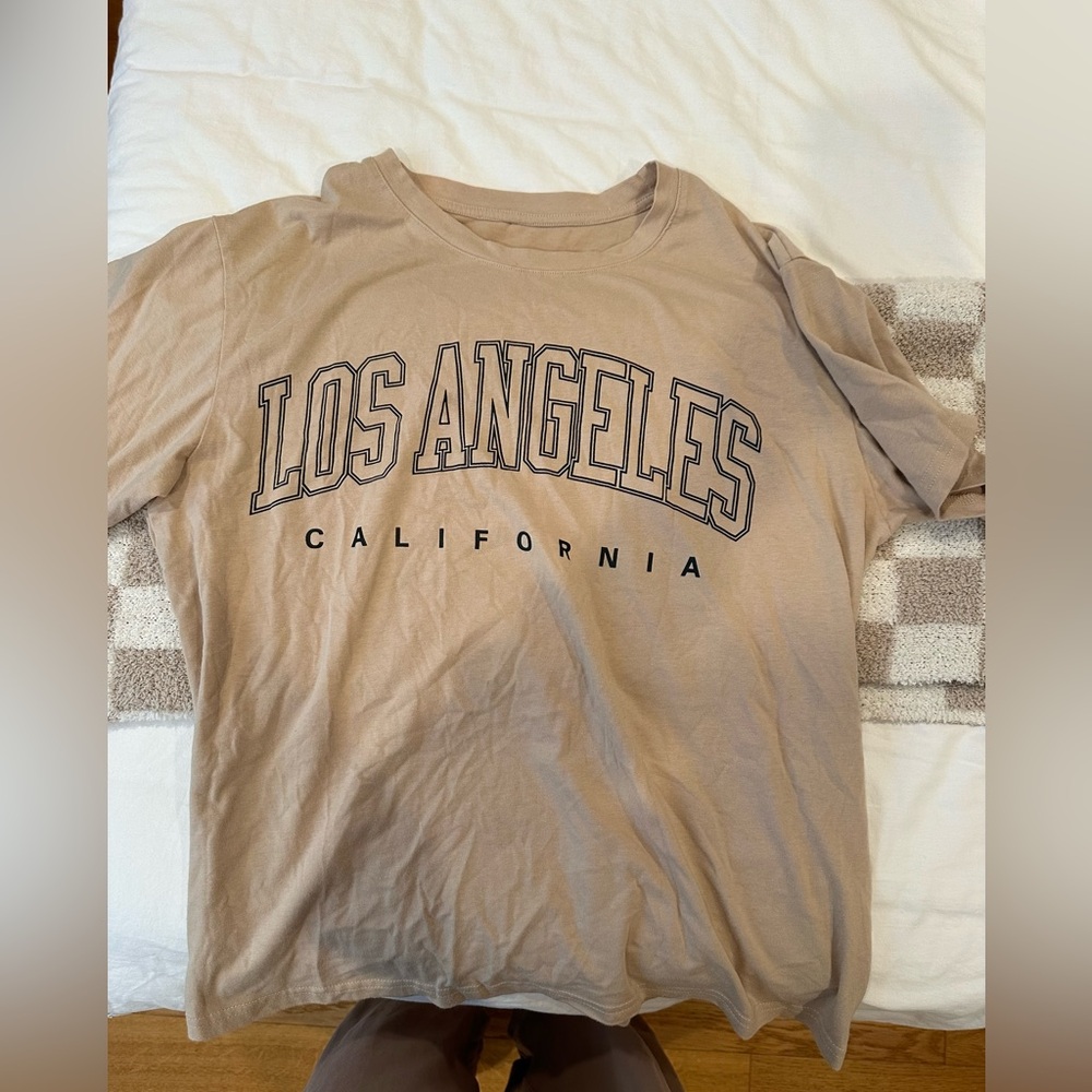 Los Angeles Letter Graphic Print Oversize T Shirt